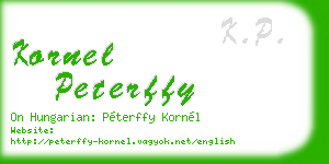 kornel peterffy business card