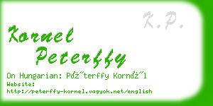 kornel peterffy business card